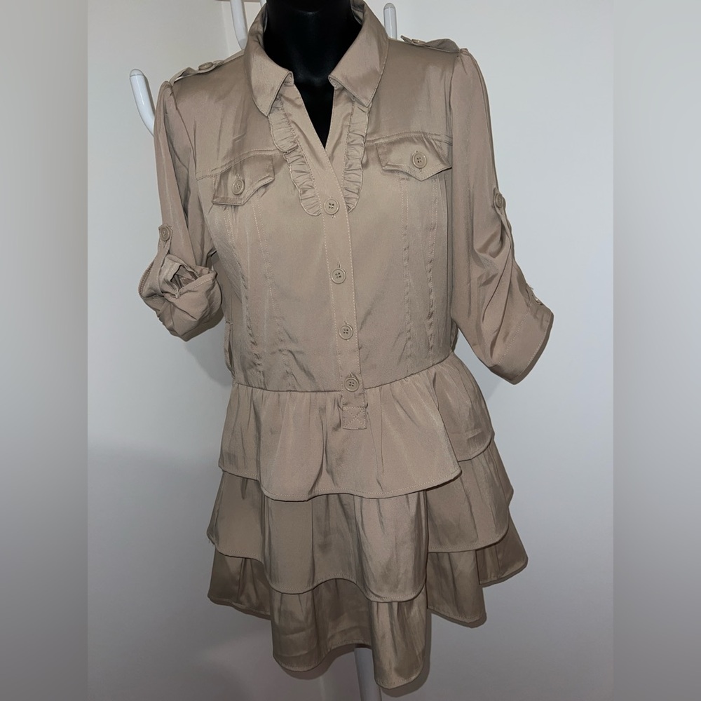 Antilia Femme Elegant Tan Dress